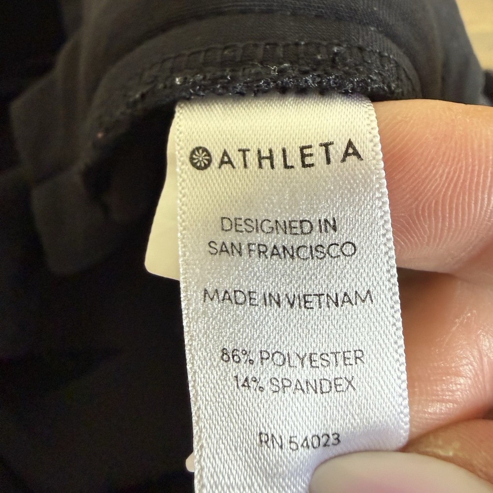 Athleta Womens 16 Black Gramercy Park Trouser Wide Leg Pants Ankle Snaps Bottoms - Picture 7 of 10